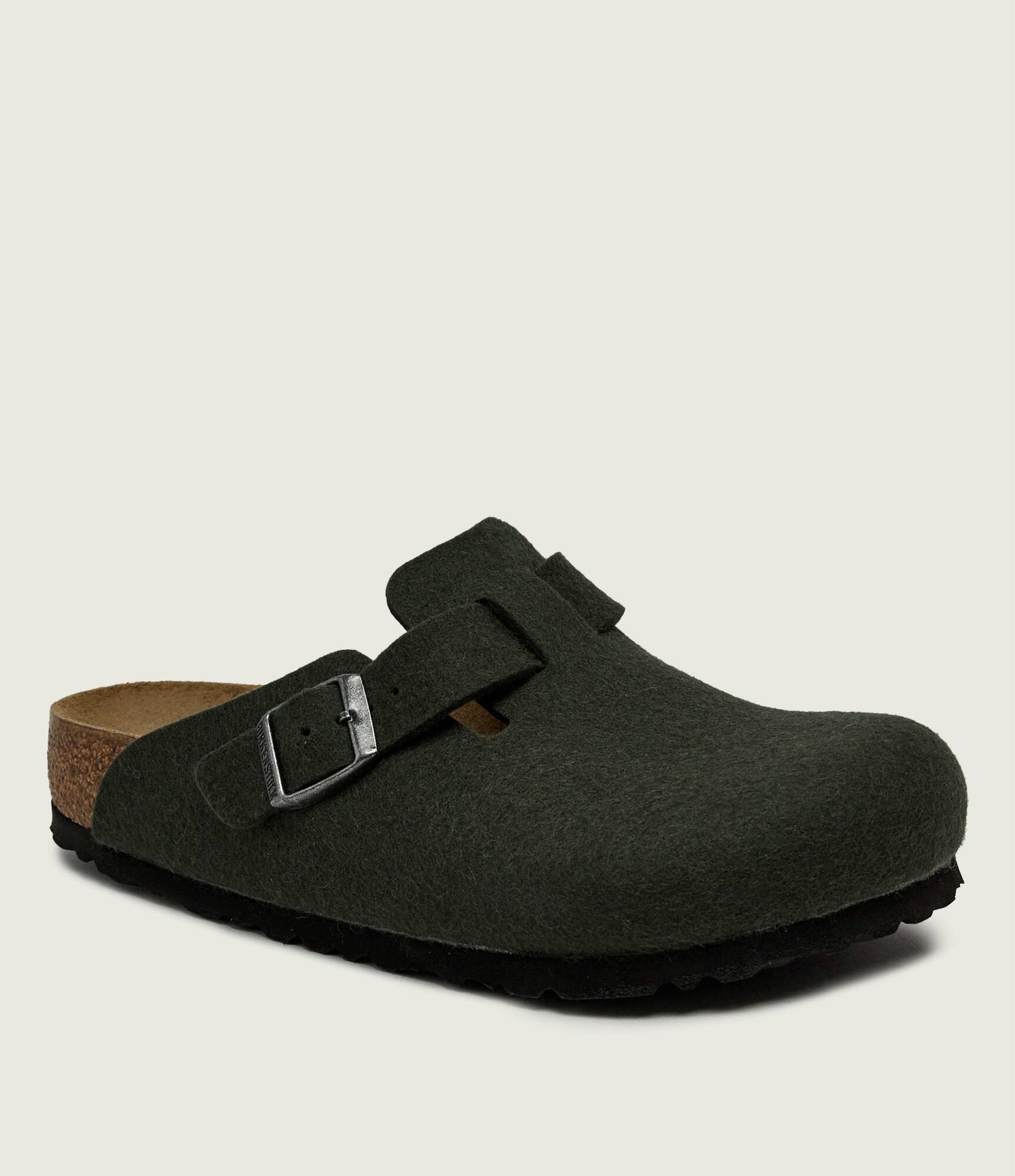 Birkenstock Wełniane mule Boston BS z dodatkiem skóry
