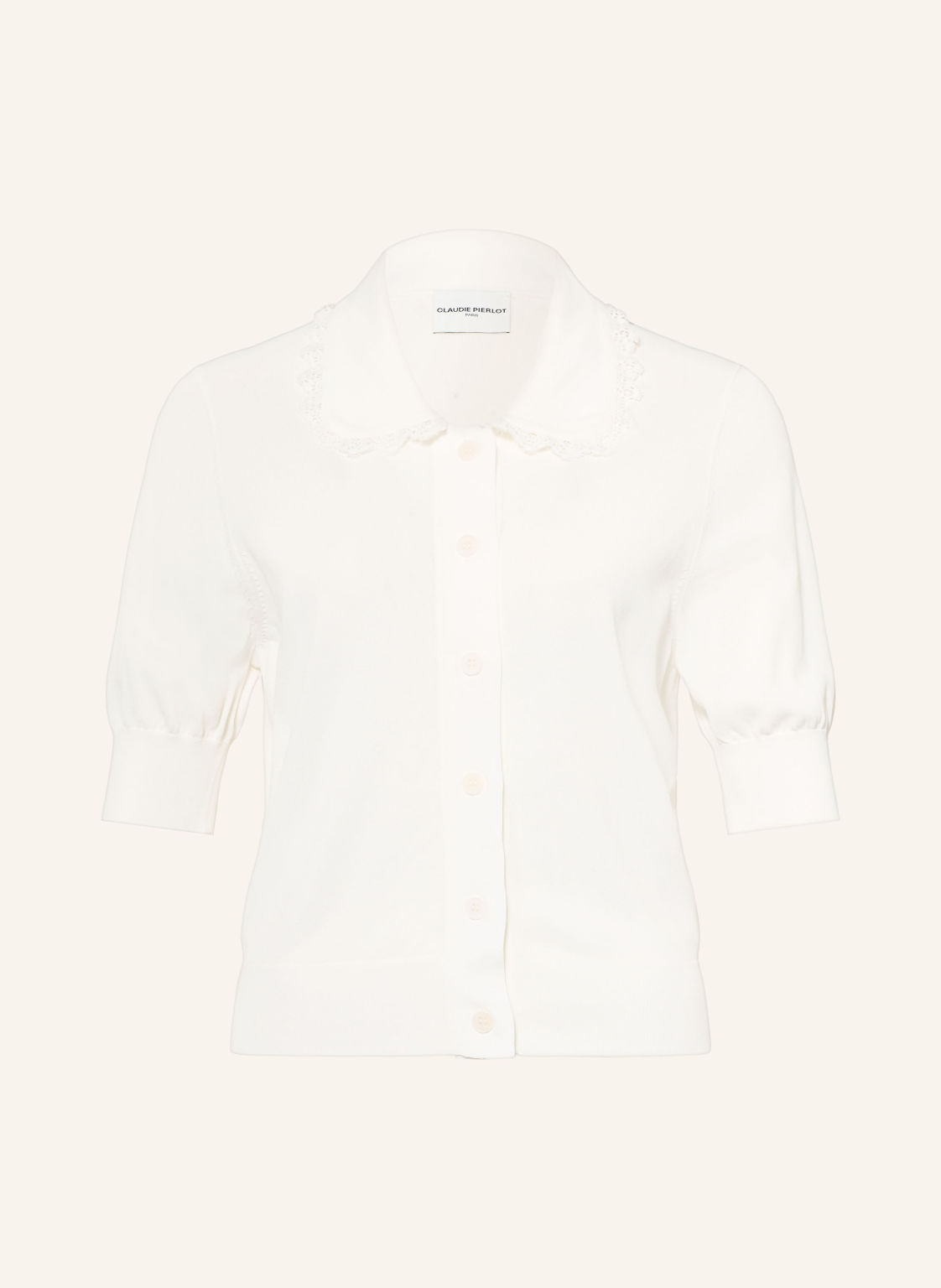 Claudie Pierlot Kardigan Z Koronkou weiss