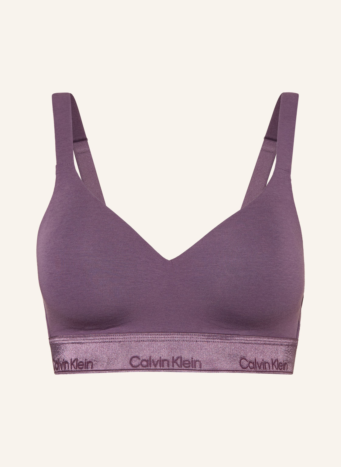 Calvin Klein Biustonosz Bustier Icon Cotton Modal Metallic lila