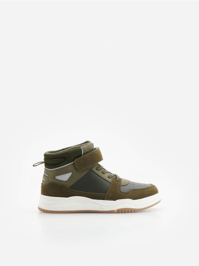 Reserved - Sneakersy z wysoką cholewką - zielony