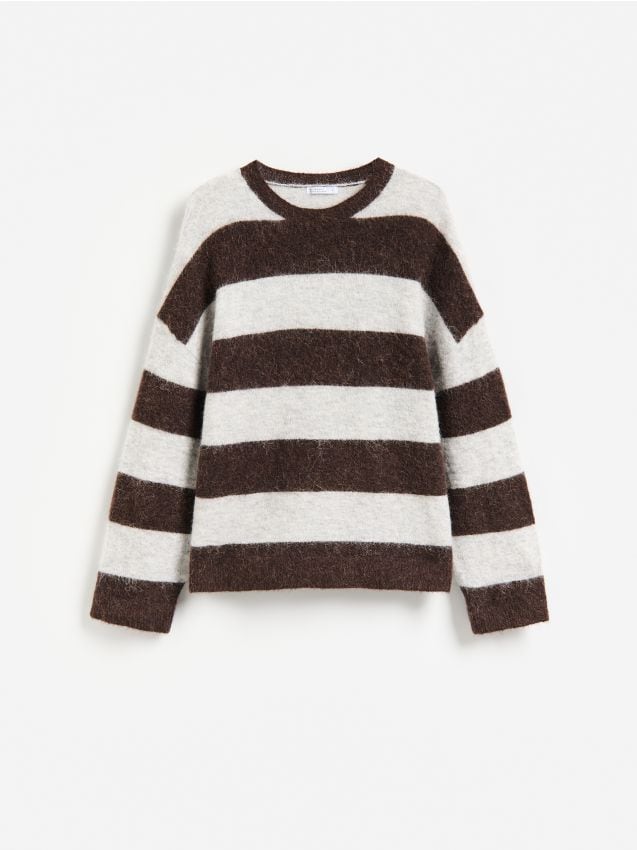 Reserved - Sweter z wełną z alpaki - wielobarwny