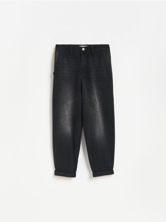 Reserved - Jeansy carrot fit - czarny