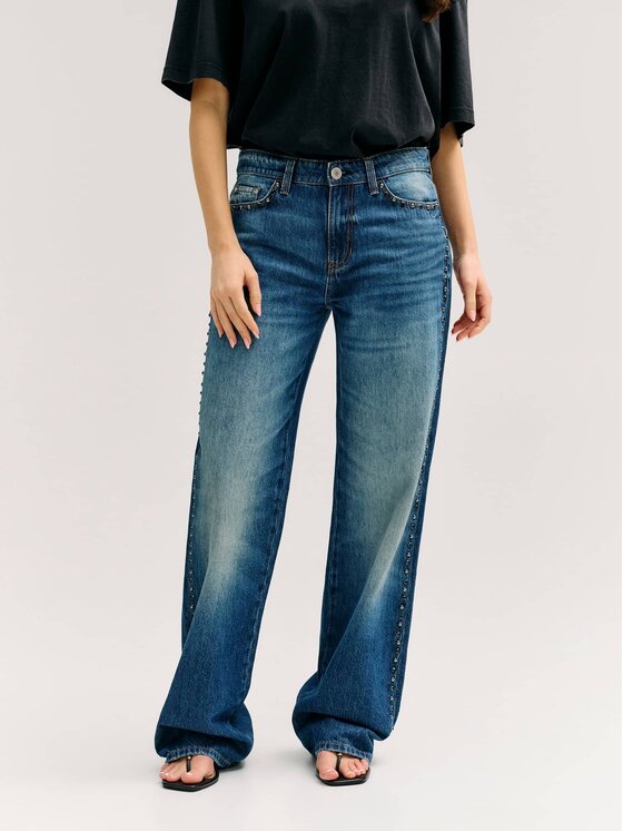 Guess Jeansy W6YA3W D1356 Niebieski Wide Leg