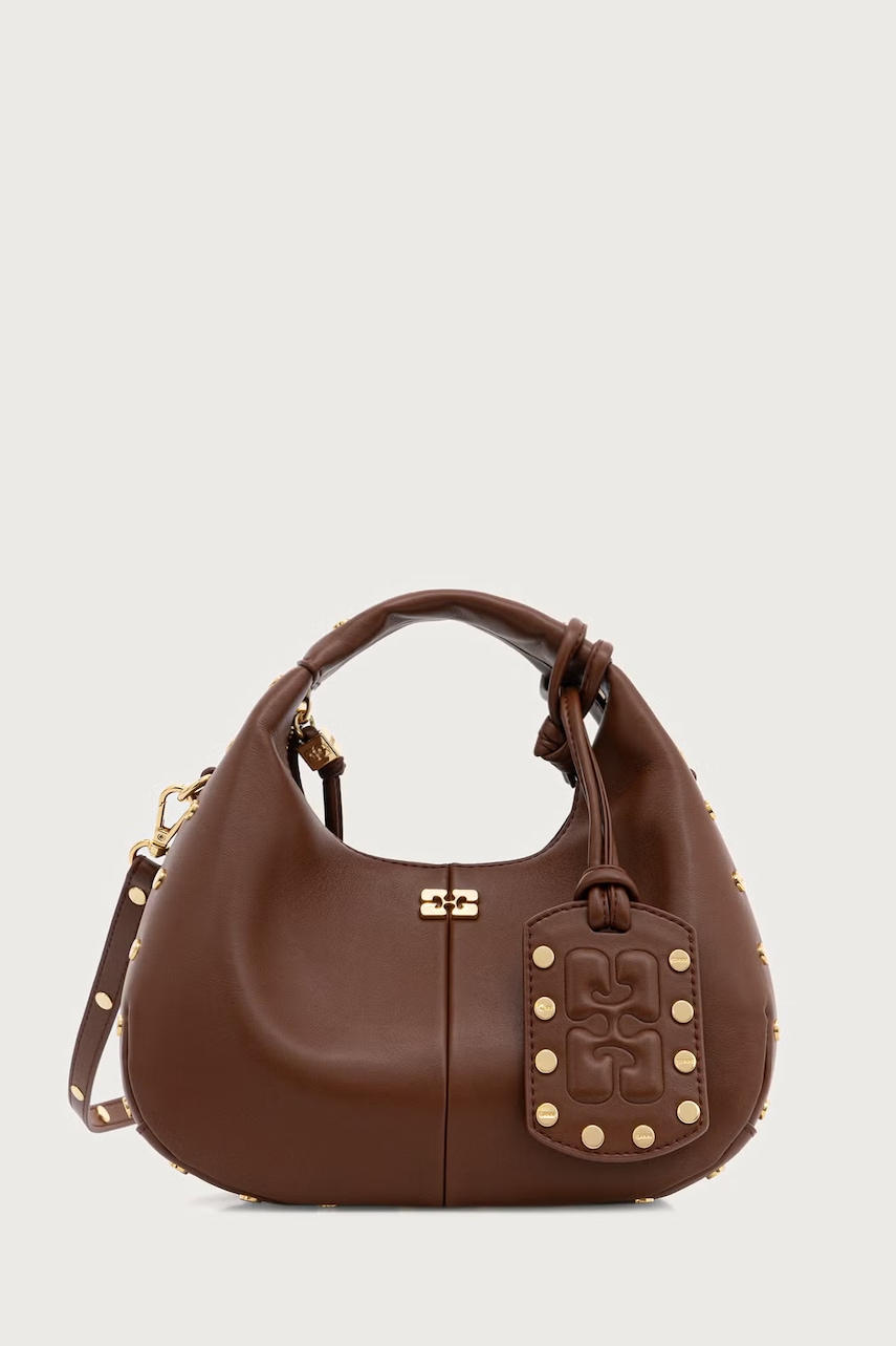 GANNI Hobo Mini Studs torebka crossbody damska z imitacji skóry
