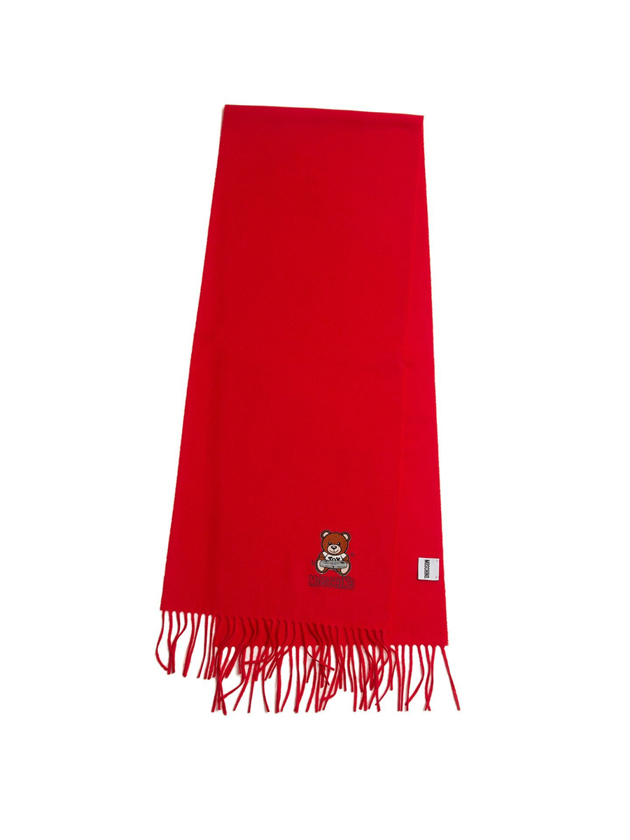 Damski czerwony szalik z wełny jagnięcej Moschino 50151M5438007