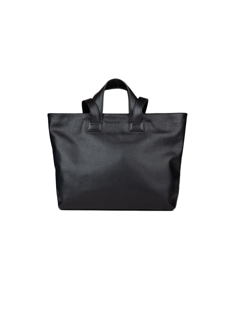 Damska skórzana torebka tote Giulia Monti GM1617 czarna w kwiaty