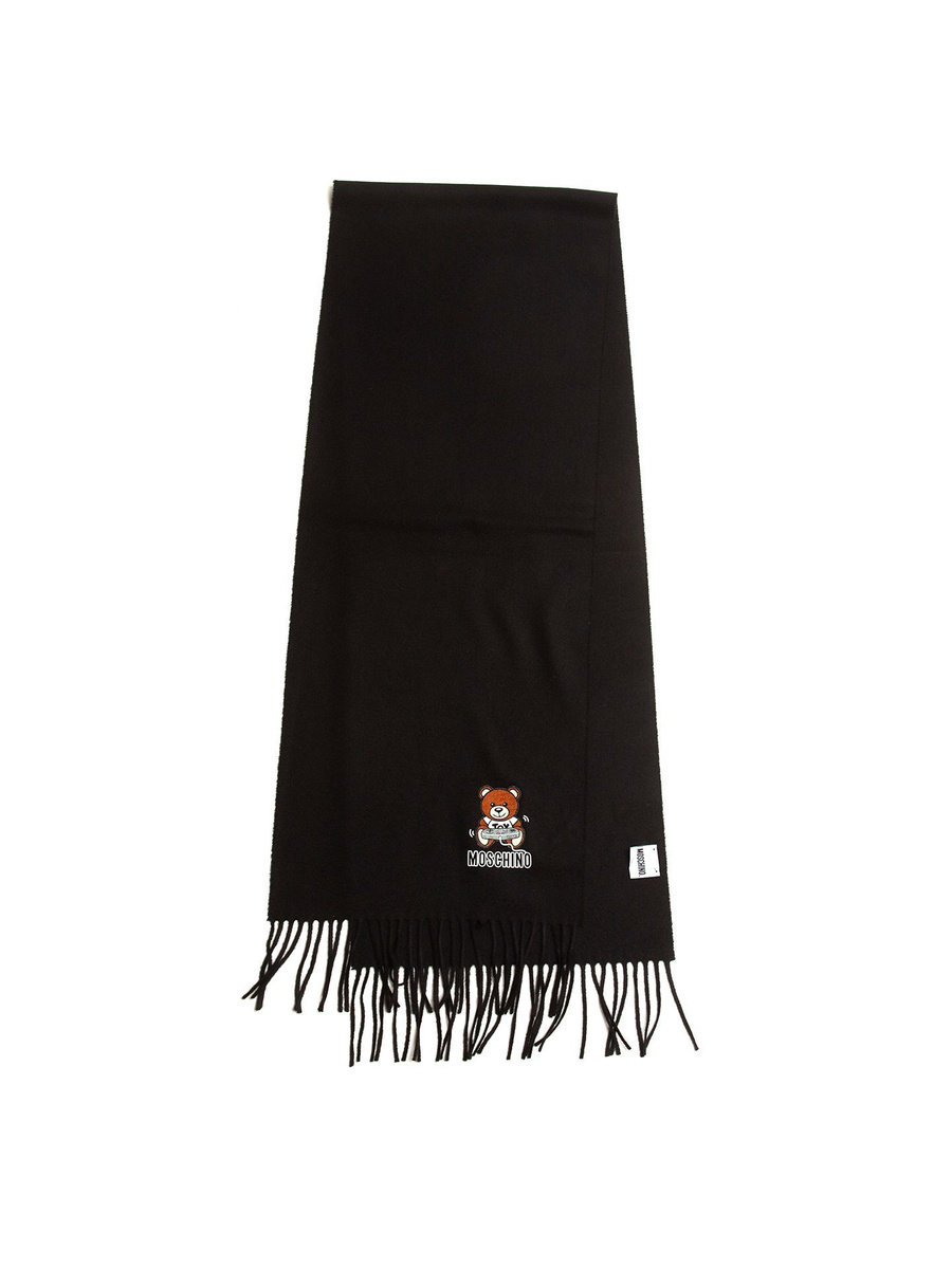 Damski cienki szalik Moschino 50151M5438016 – czarny w kwiaty