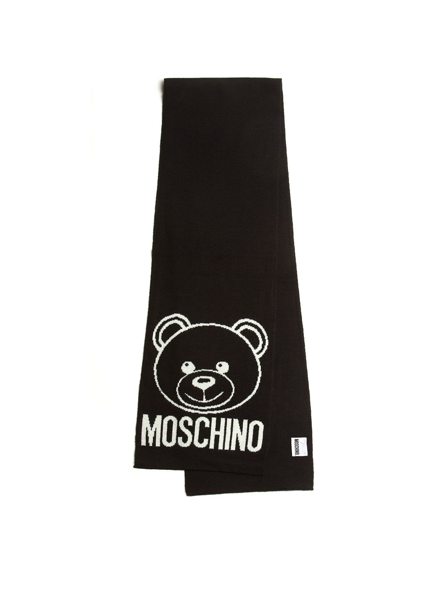 Damski cienki szalik Moschino 30752M2785016 – czarny w kwiaty