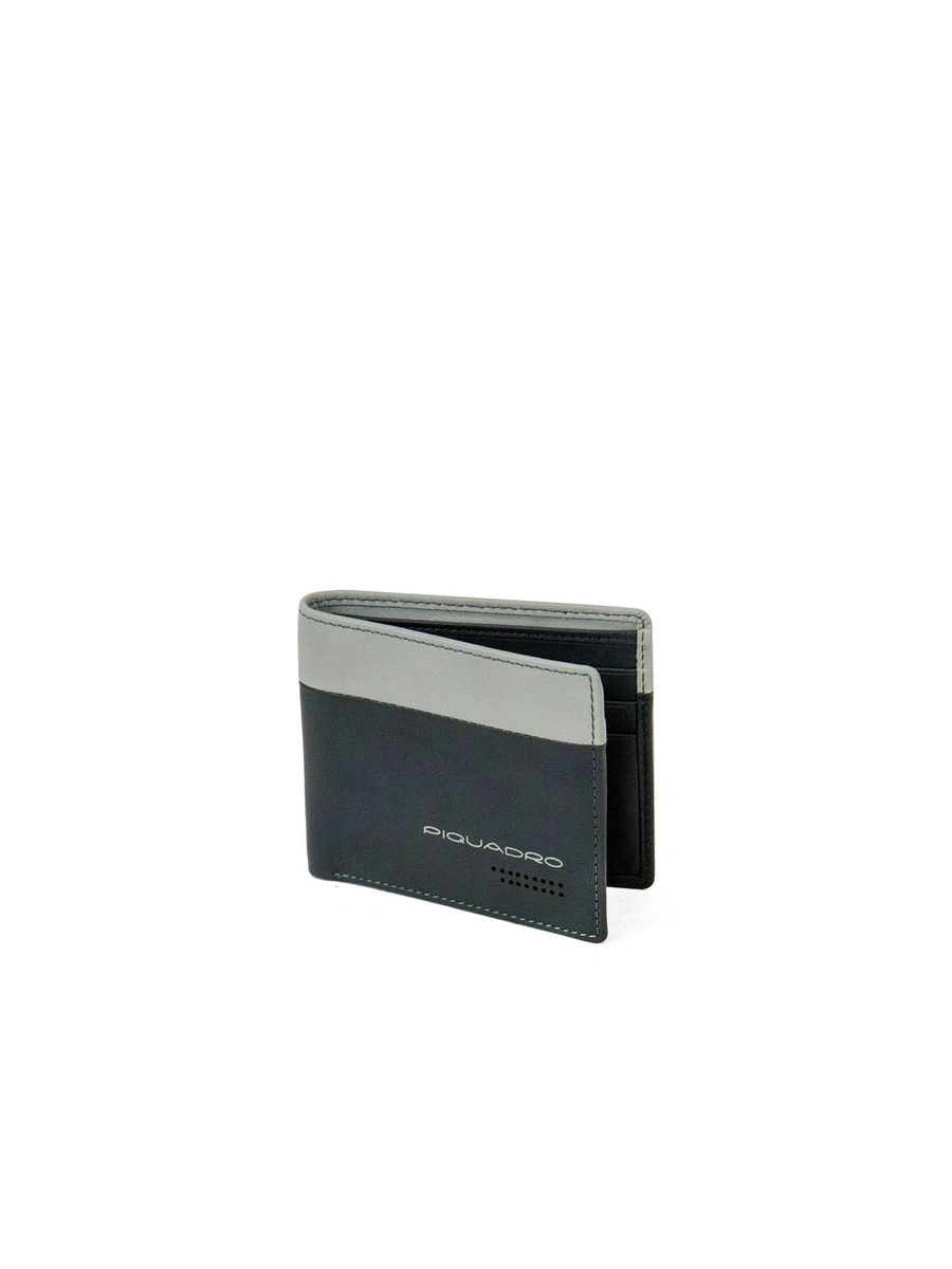 Szaro-czarny skórzany portfel męski Piquadro PU3891UB00R