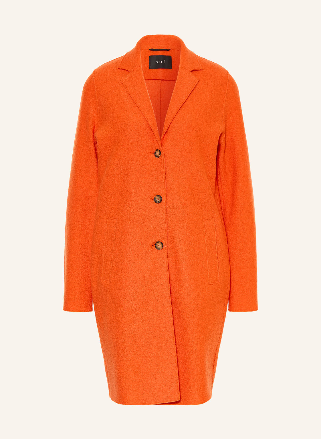 Oui Płaszcz Wełniany orange