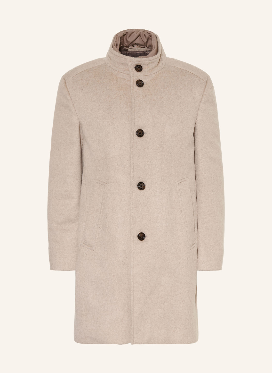Joop! Płaszcz Wełniany Maiko Z Odpinanym Kołnierzem beige