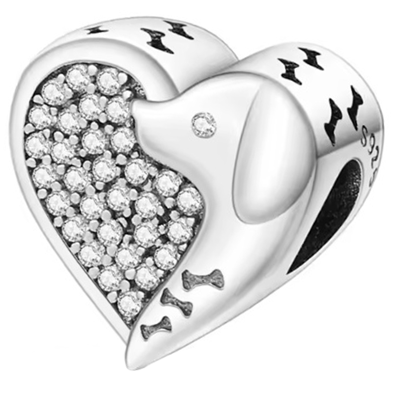 Charms do Pandory - Serce z Pieskiem