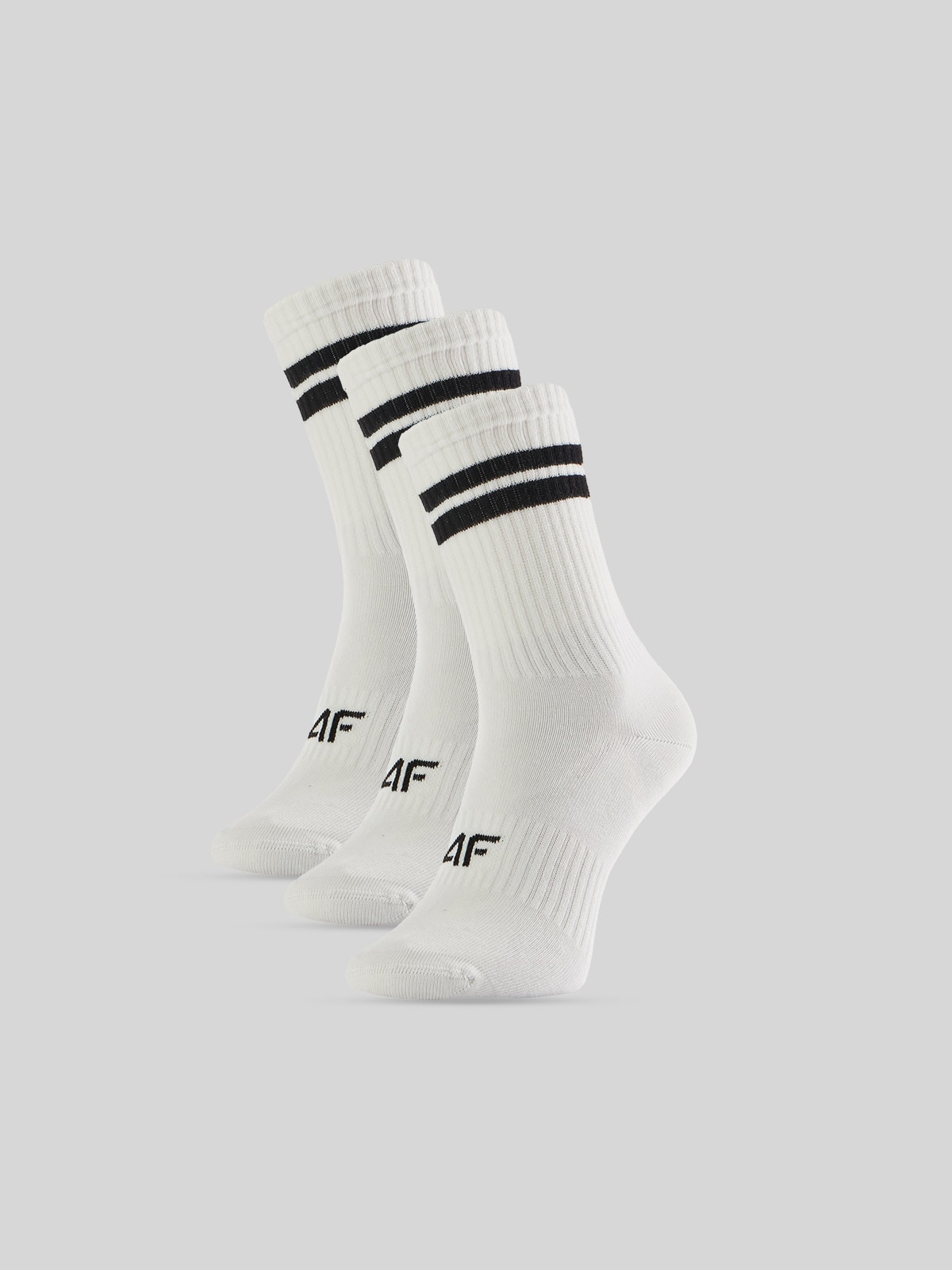 4F Skarpetki długie (3-pack) męskie - czarno-białe 43-46