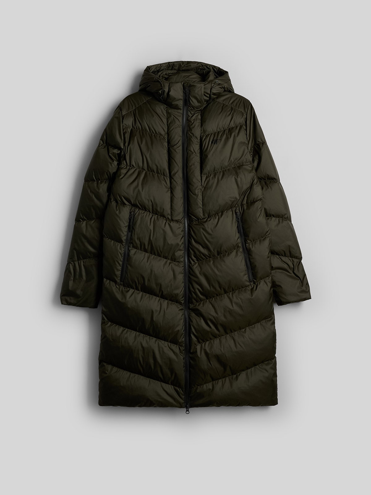 4F Płaszcz zimowy puchowy męski - khaki XXL
