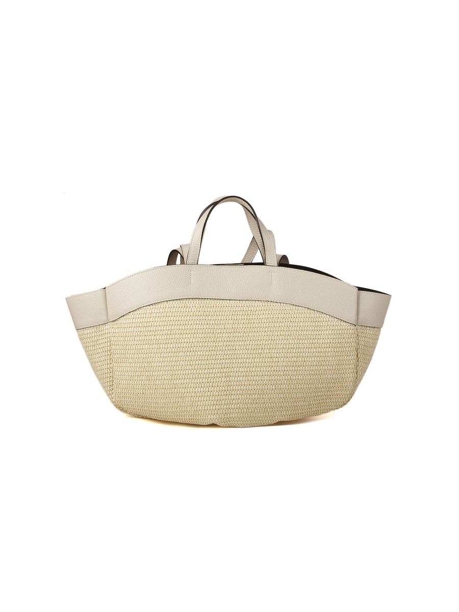 Jasnobeżowa torebka shopper Giulia Monti GM1647 Paglia D37
