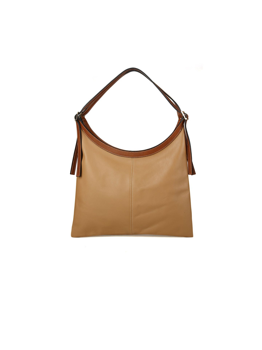 Damska torebka shopper Giulia Monti GM1642 szarobeżowo-złotobrązowa