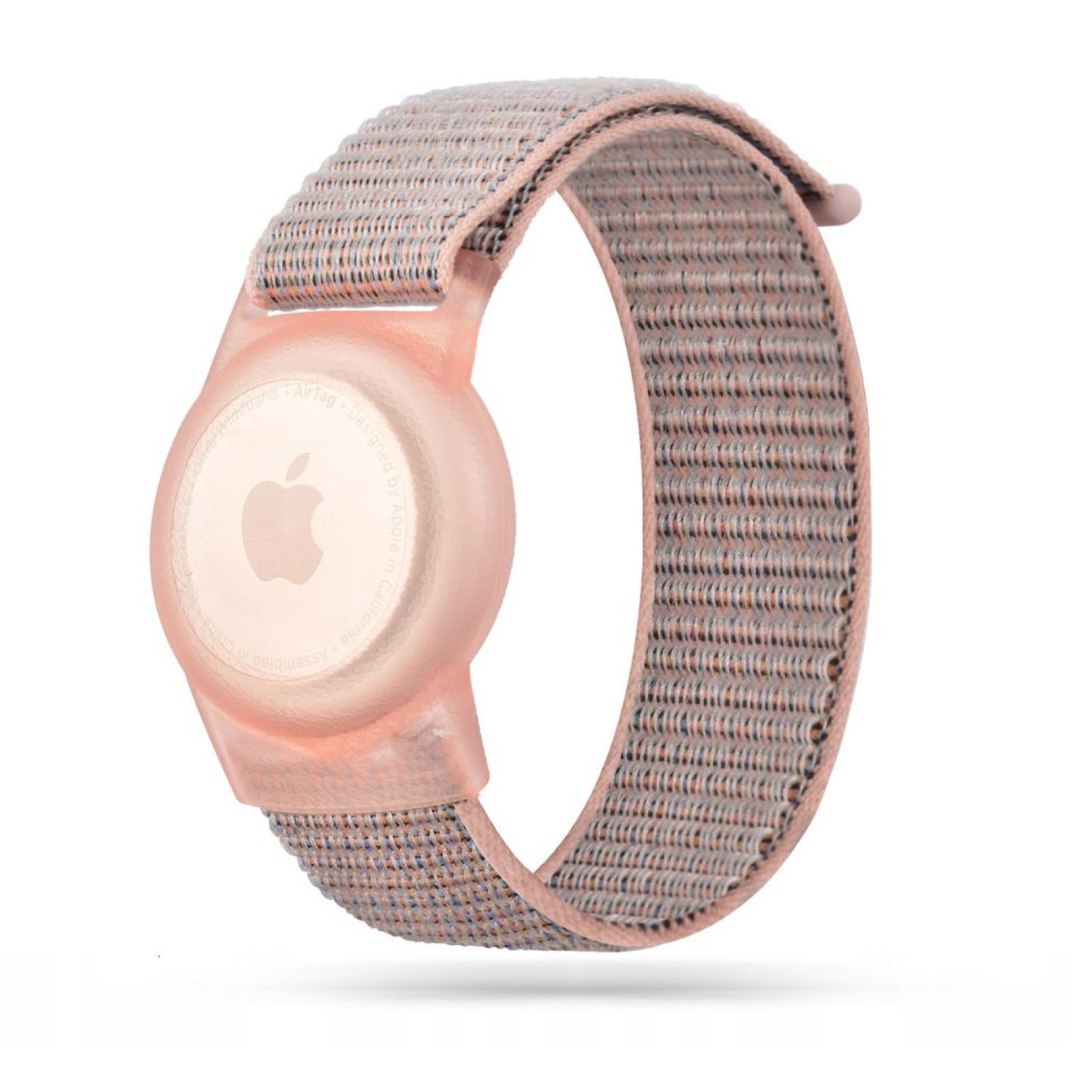 Pasek na rękę dla dzieci na lokalizator Apple AirTag Nylon - różowy