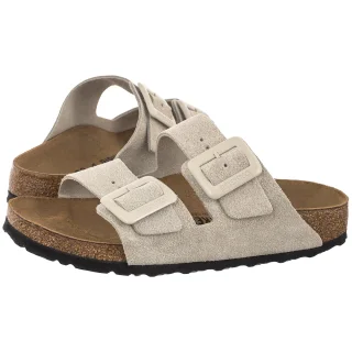 Klapki Arizona Cushion Buckle Oyster Suede 1033088 (BK421-b) Birkenstock