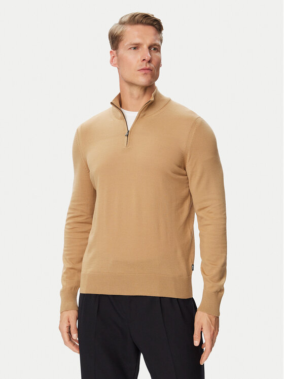 BOSS Sweter H-Ebenji 50565499 Beżowy Regular Fit