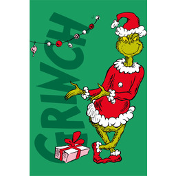 Jerry Fabrics Koc z mikrofibry 100x150 Grinch prezent zielony świateczny JF24
