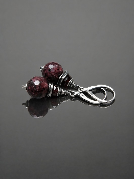 Kolczyki Burgundowe kule vol. 2