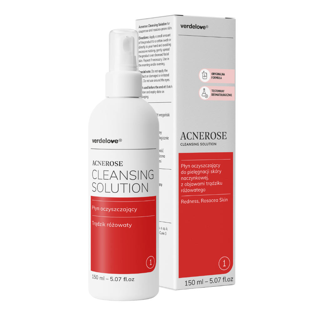 Acnerose Cleansing Solution - Sensitive Redness Rosacea Skin. Płyn na trądzik różowaty - 100ml.