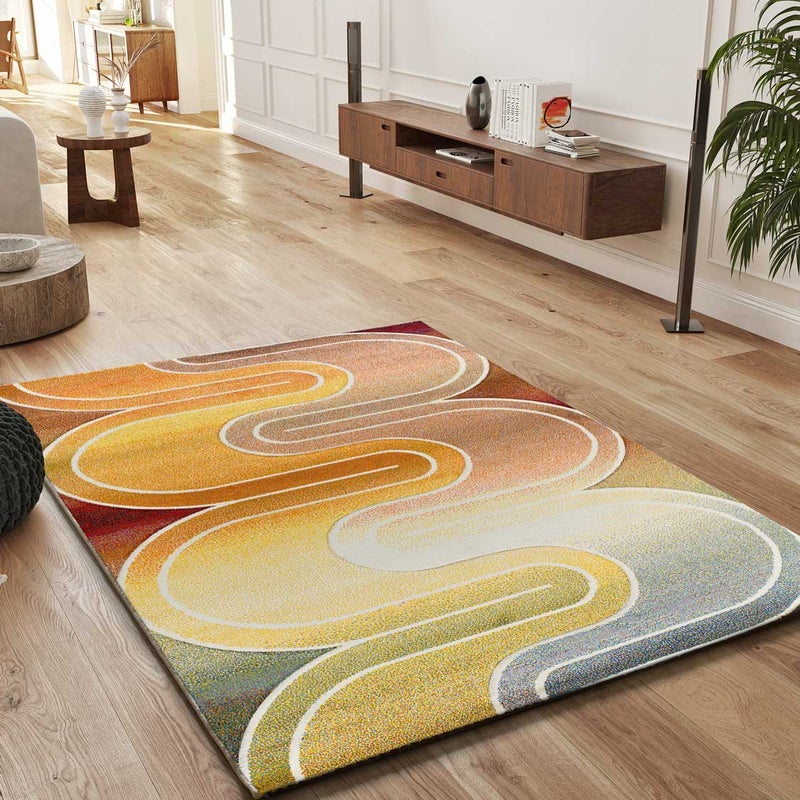 Prostokątny wielokolorowy dywan do wnętrz 120 x 170 cm SYBIL geometryczny - ATTICGO