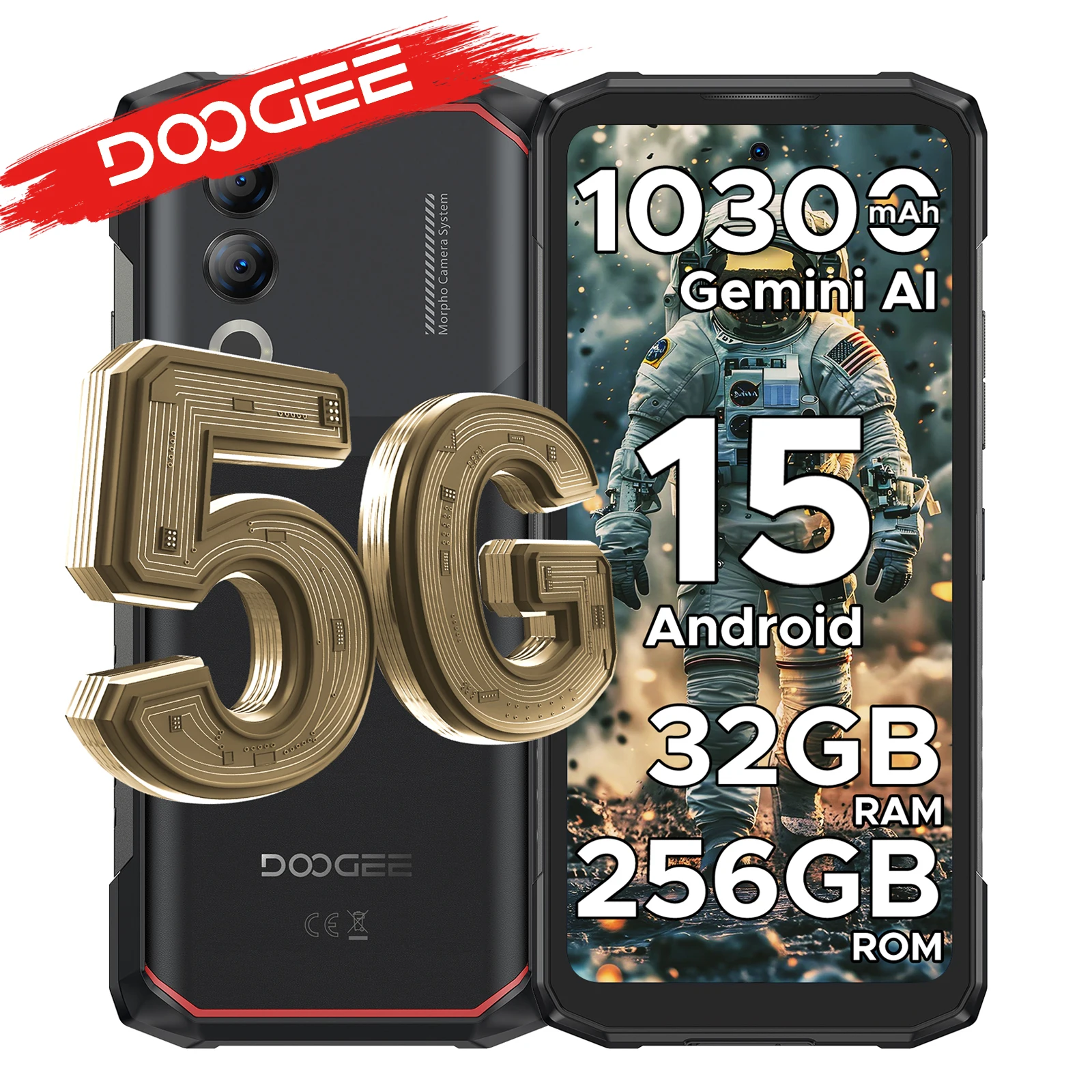 DOOGEE Blade20 Turbo 5G - Wzmocniony telefon, Android 15, Gemini AI, ekran 6.6