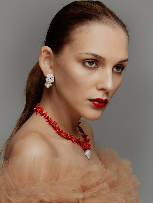 Kolczyki pozłacane Pearls Blossom