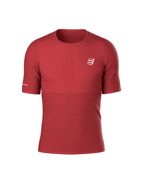 COMPRESSPORT Koszulka biegowa PRO RACING SS T-SHIRT pompeian red