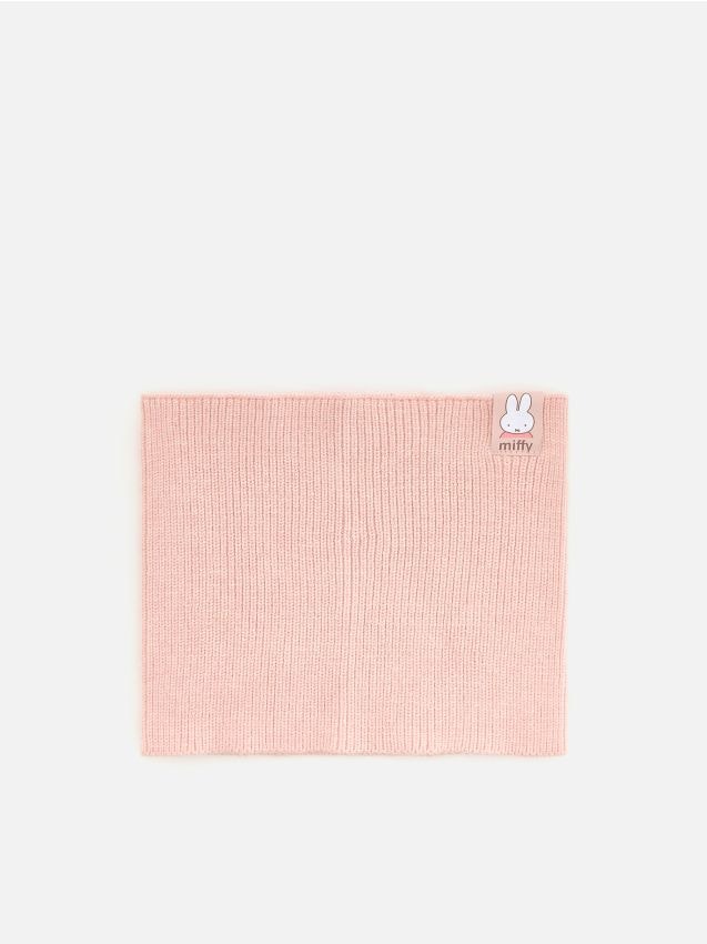 Reserved - Prążkowany komin Miffy - pastelowy róż