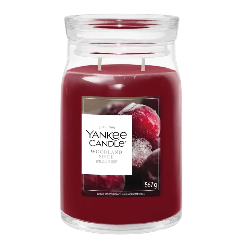 Yankee Candle Signature Świeca w Dużym Słoiku z Dwoma Knotami Woodland Spice