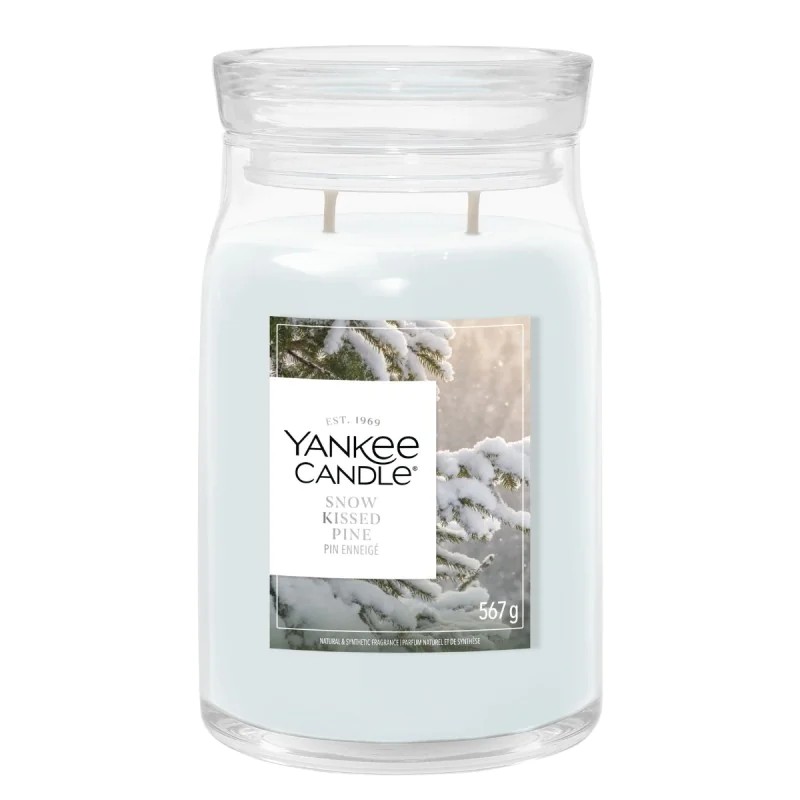 Yankee Candle Signature Świeca w Dużym Słoiku z Dwoma Knotami Snow Kissed Pine