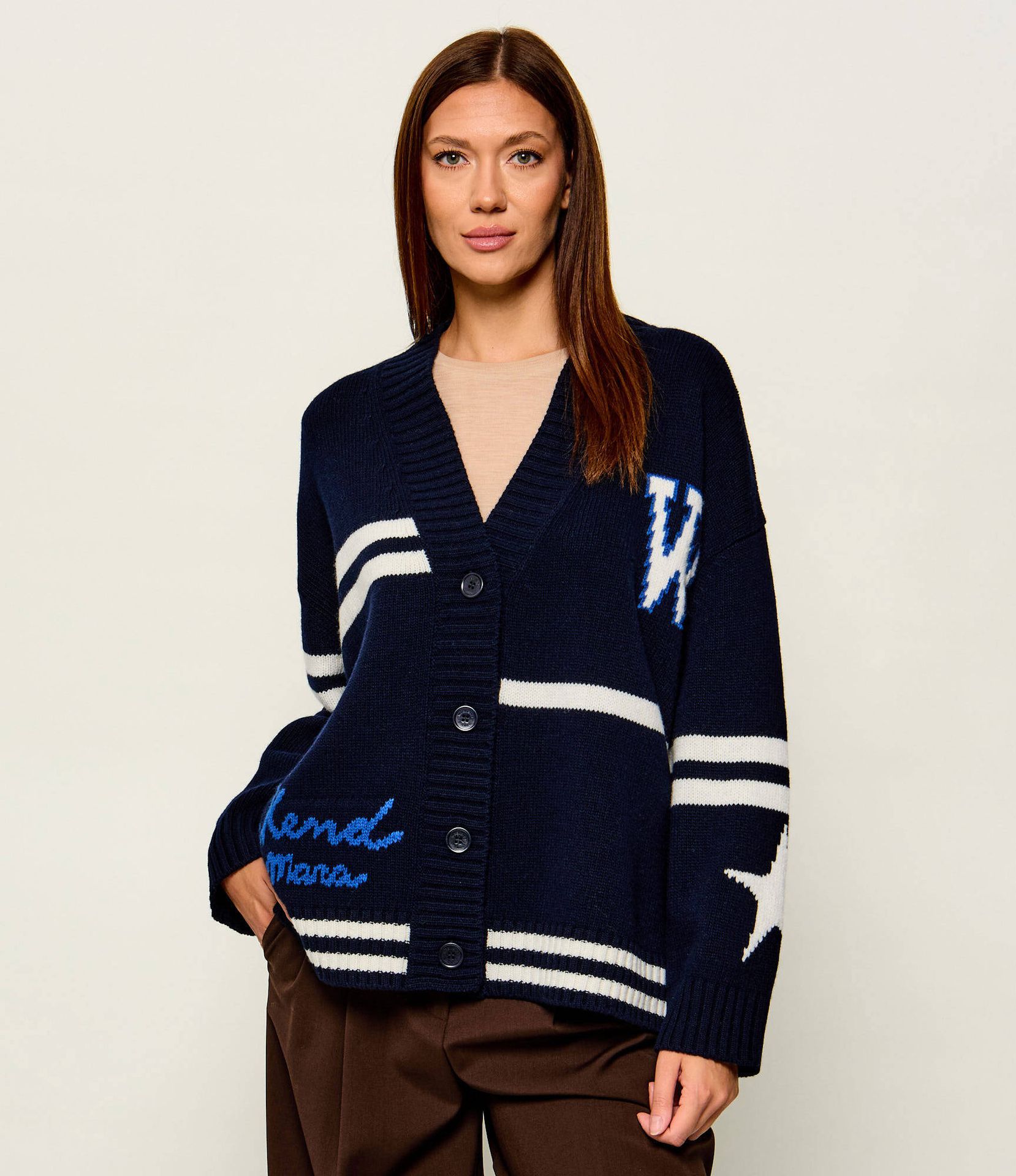 Weekend MaxMara Wełniany kardigan Wkdbelgio Oversize fit