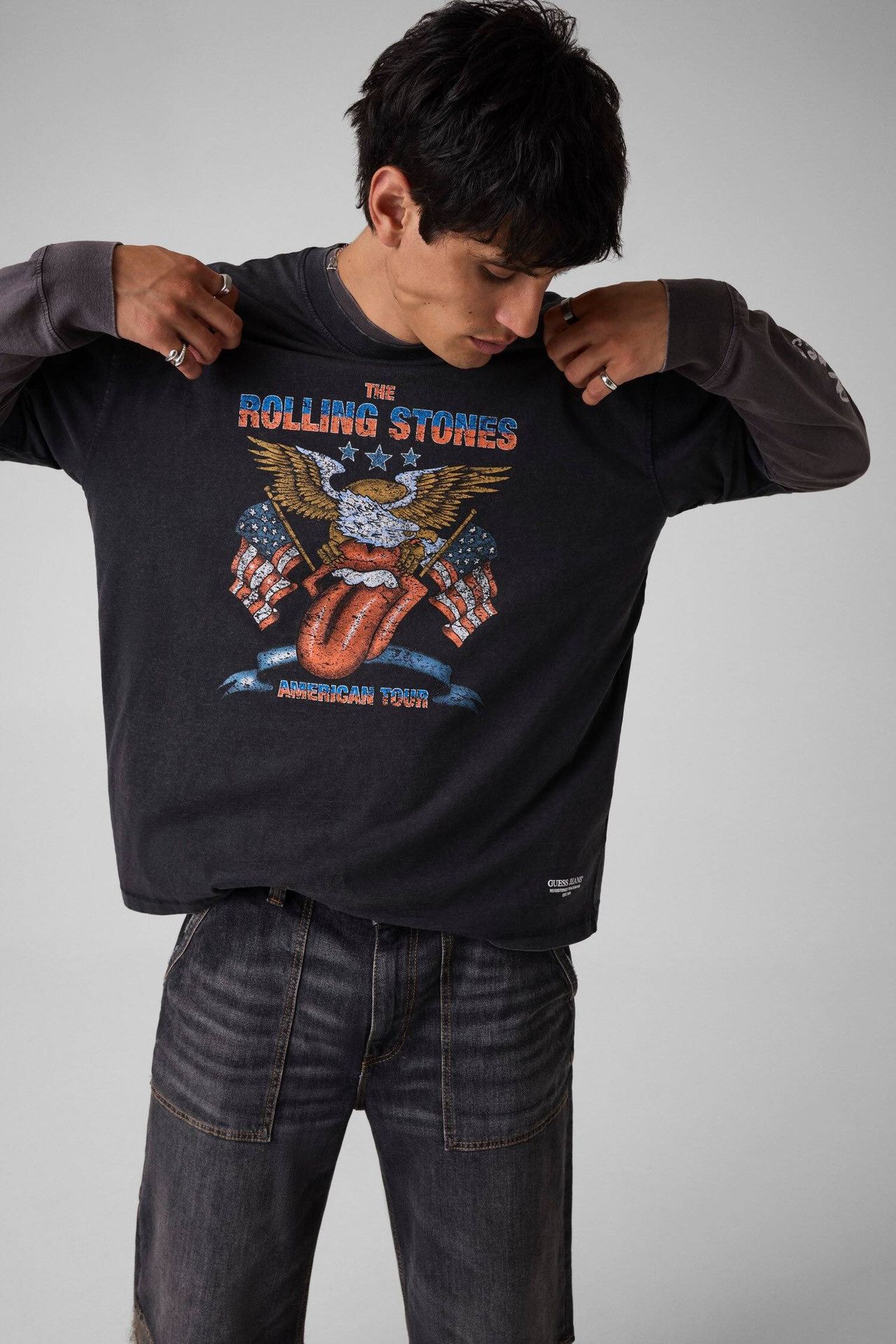 Guess Jeans T-shirt Eagle Guess Jeans x The Rolling Stones Oversize fit