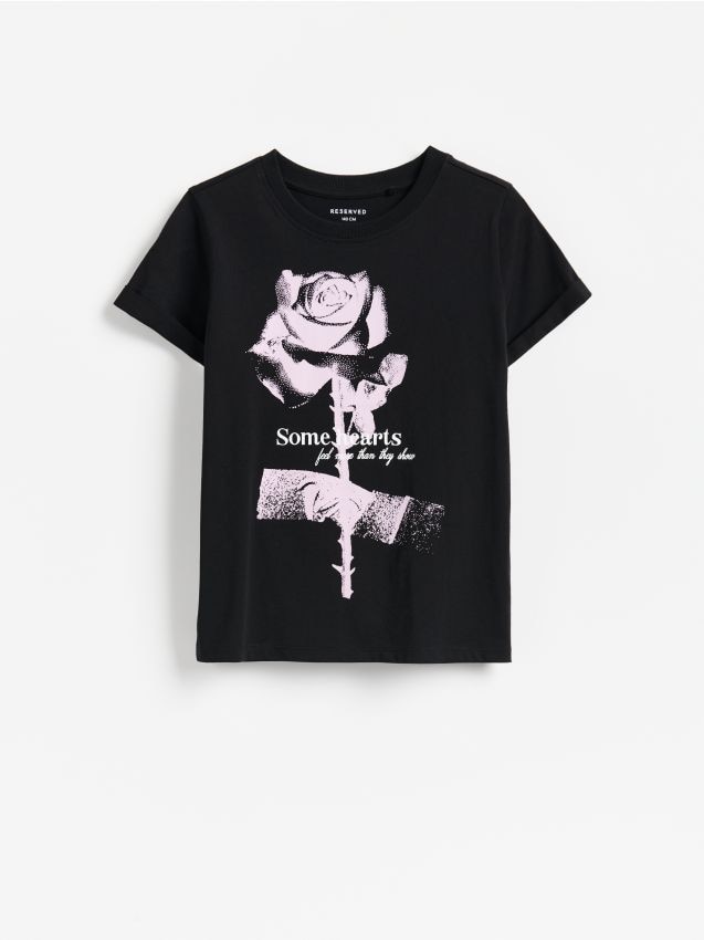 Reserved - T-shirt z nadrukiem - czarny