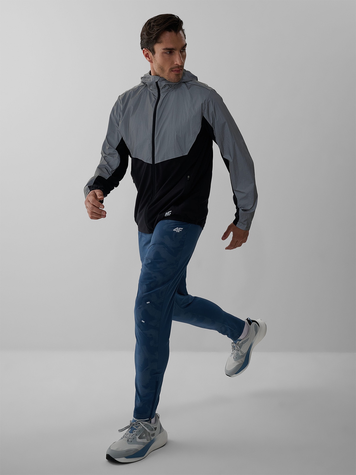 4F Spodnie do biegania szybkoschnące męskie - denim XL