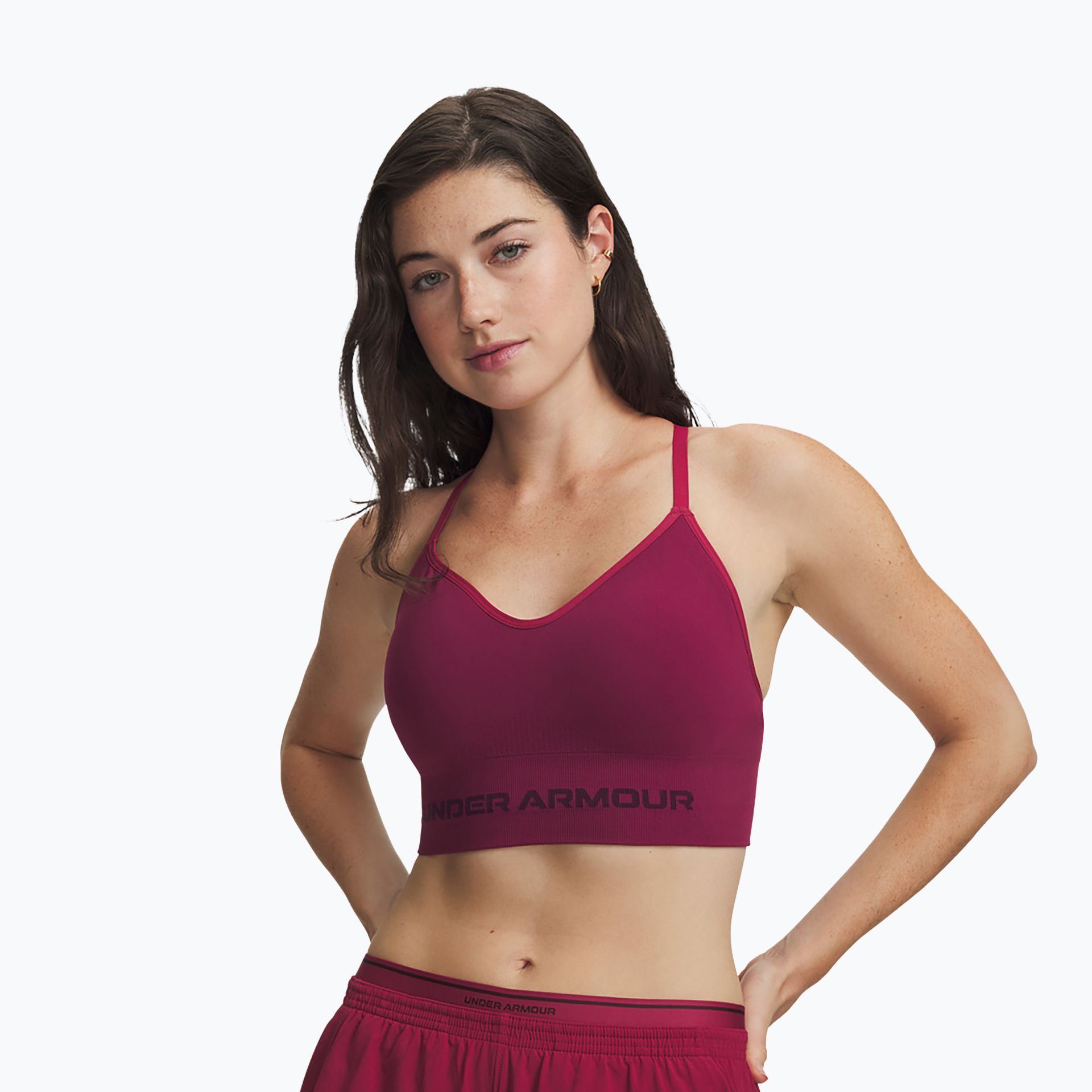 Biustonosz treningowy Under Armour Vanish Seamless Low claret/ox blood WYSYŁKA W 24H 30 DNI NA ZWROT