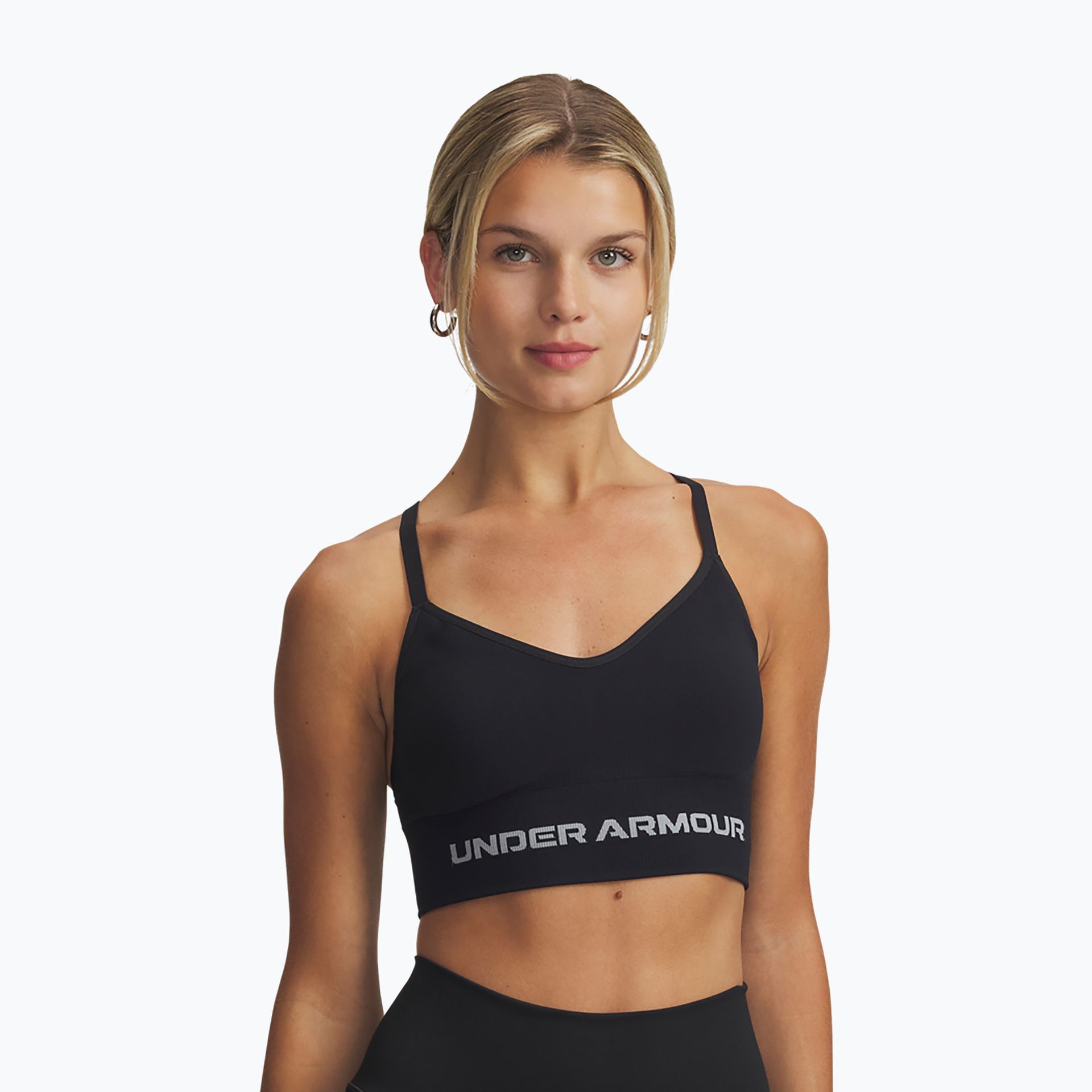 Biustonosz treningowy Under Armour Vanish Seamless Low black/steel WYSYŁKA W 24H 30 DNI NA ZWROT