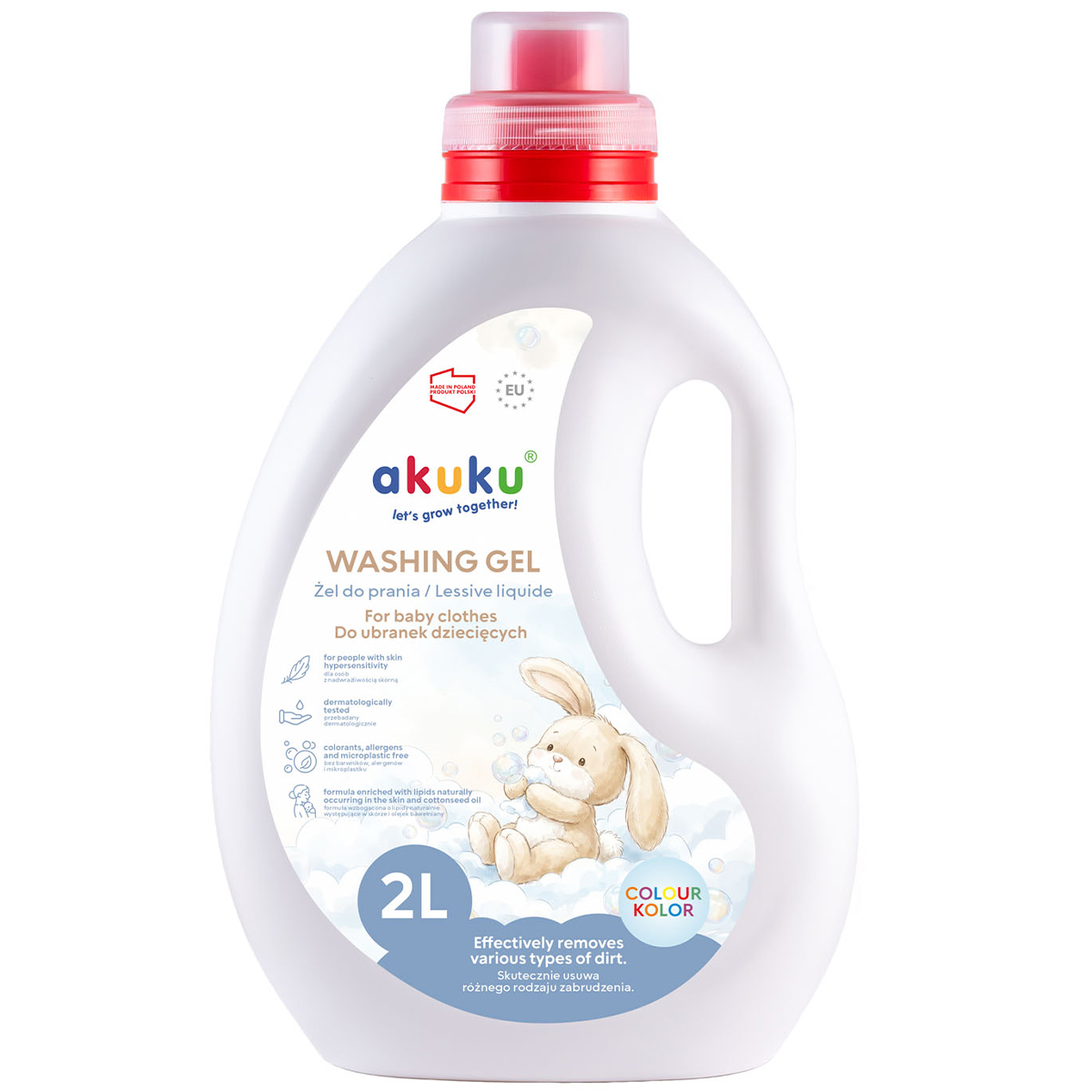 Akuku, żel do prania odzieży dziecięcej, hipoalergiczny, od urodzenia, 2000 ml