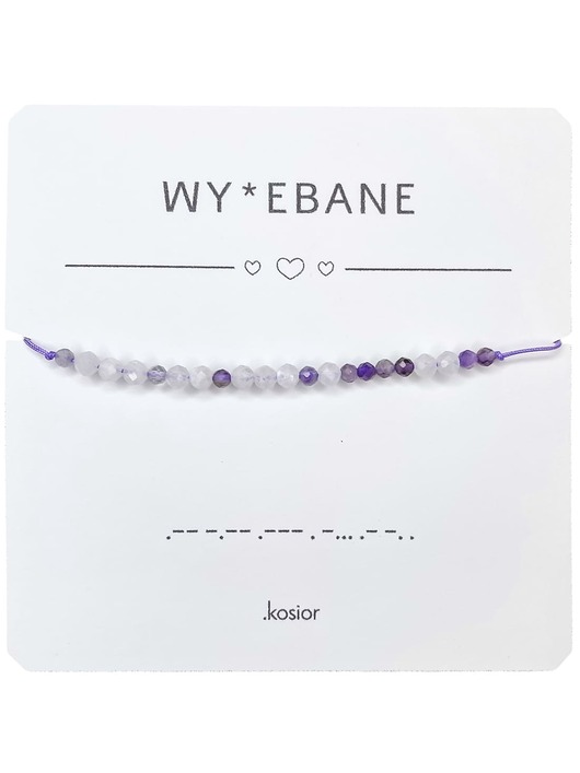 Bransoletka WYJEBANE - Kamień Księżycowy, Ametyst - Morse