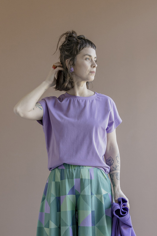 Fioletowy T-shirt Kimonowy