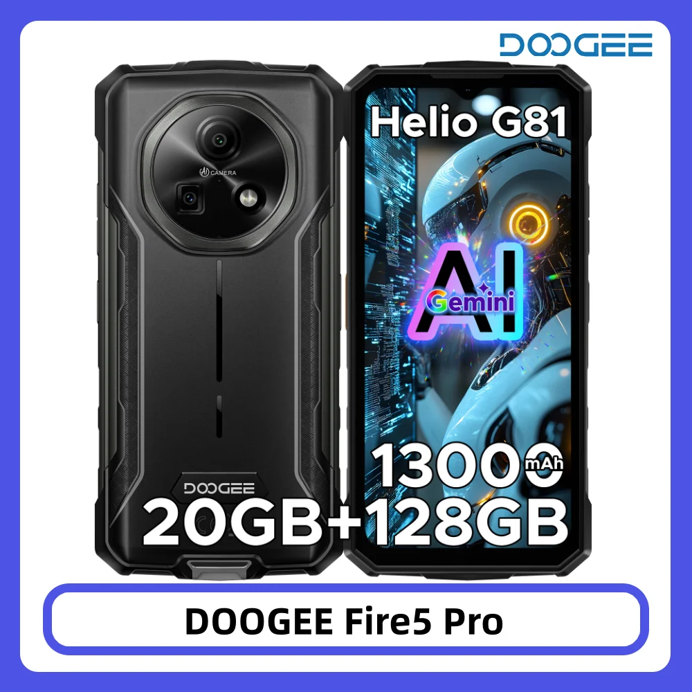 DOOGEE Fire 5 Pro Wytrzymały Telefon 20GB + 128GB 6.6