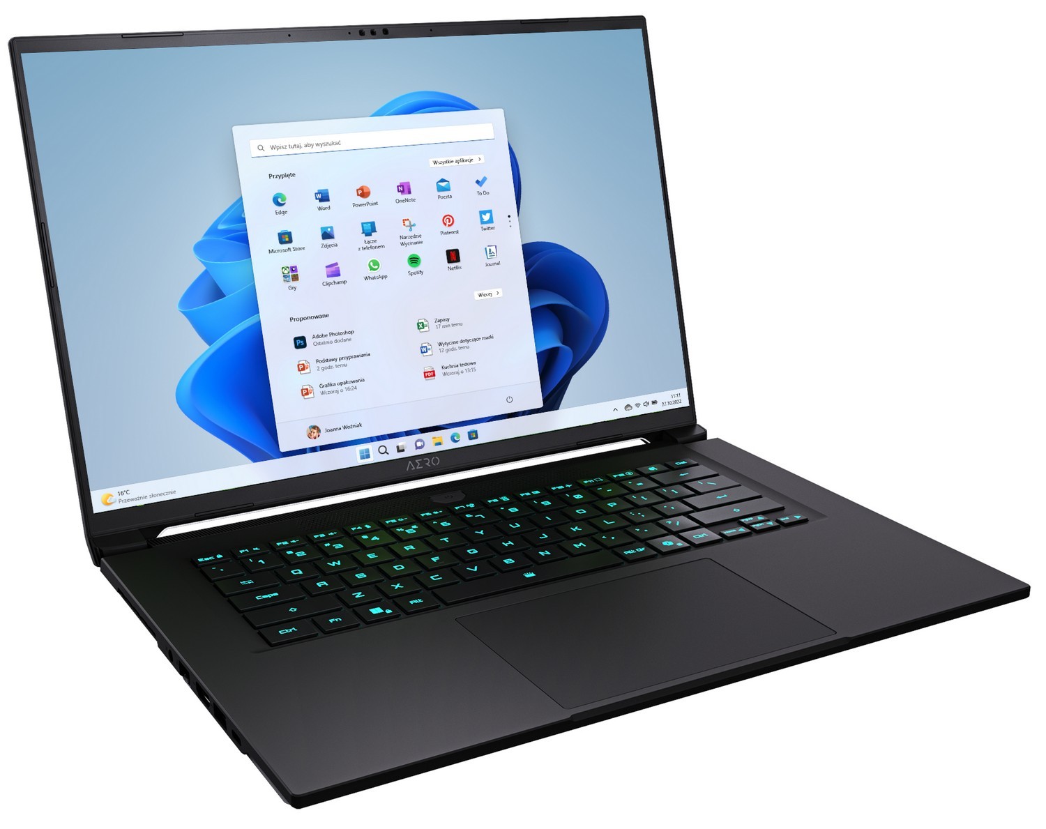 Gigabyte AERO X16 4PHN4EEC64AH AMD Ryzen 9 AI 465 16'' 16GB 1TB W11H RTX 5070 biały