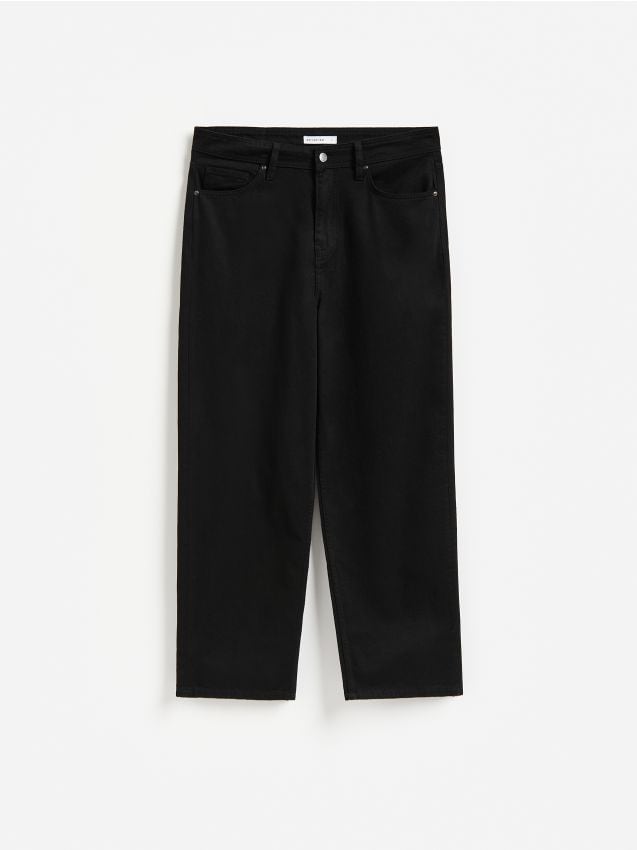 Reserved - Jeansy baggy tapered - czarny