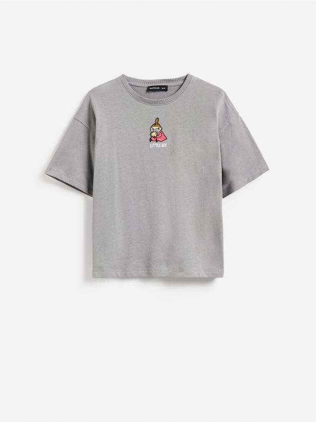 Reserved - Bawełniany t-shirt Muminki - ciemnoszary