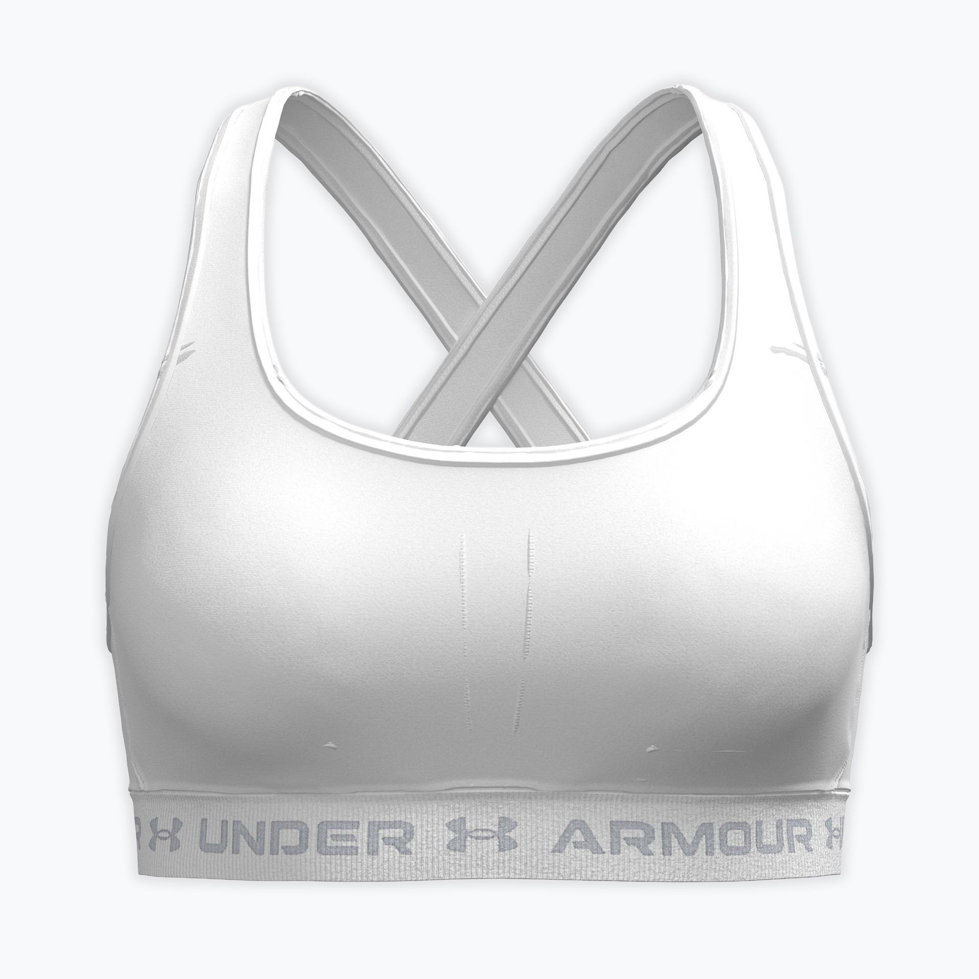 Biustonosz treningowy Under Armour Crossback Mid white/white/halo gray WYSYŁKA W 24H 30 DNI NA ZWROT