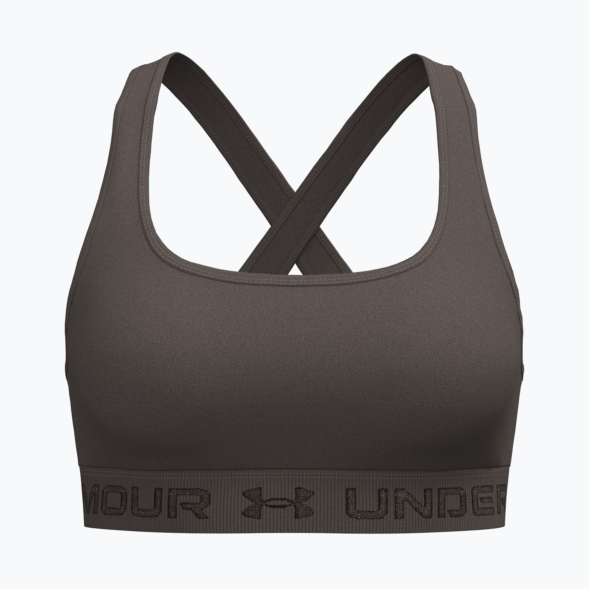 Biustonosz treningowy Under Armour Crossback Mid peppercorn/kona brown WYSYŁKA W 24H 30 DNI NA ZWROT