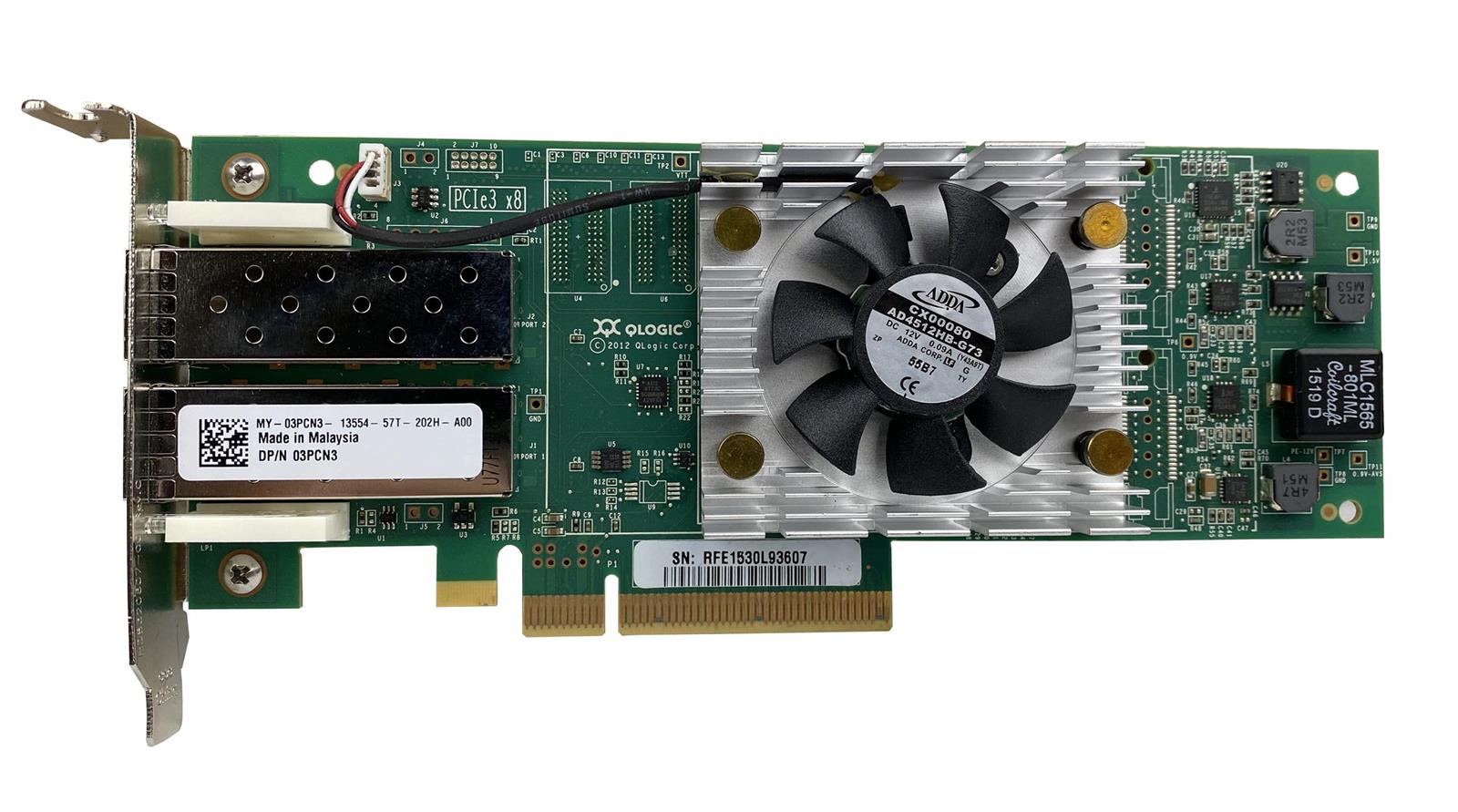 Karta Sieciowa Dell QLogic QLE2662L HBA 2x SFP+ 16GB PCIe x8 03PCN3 LP Używana 1496
