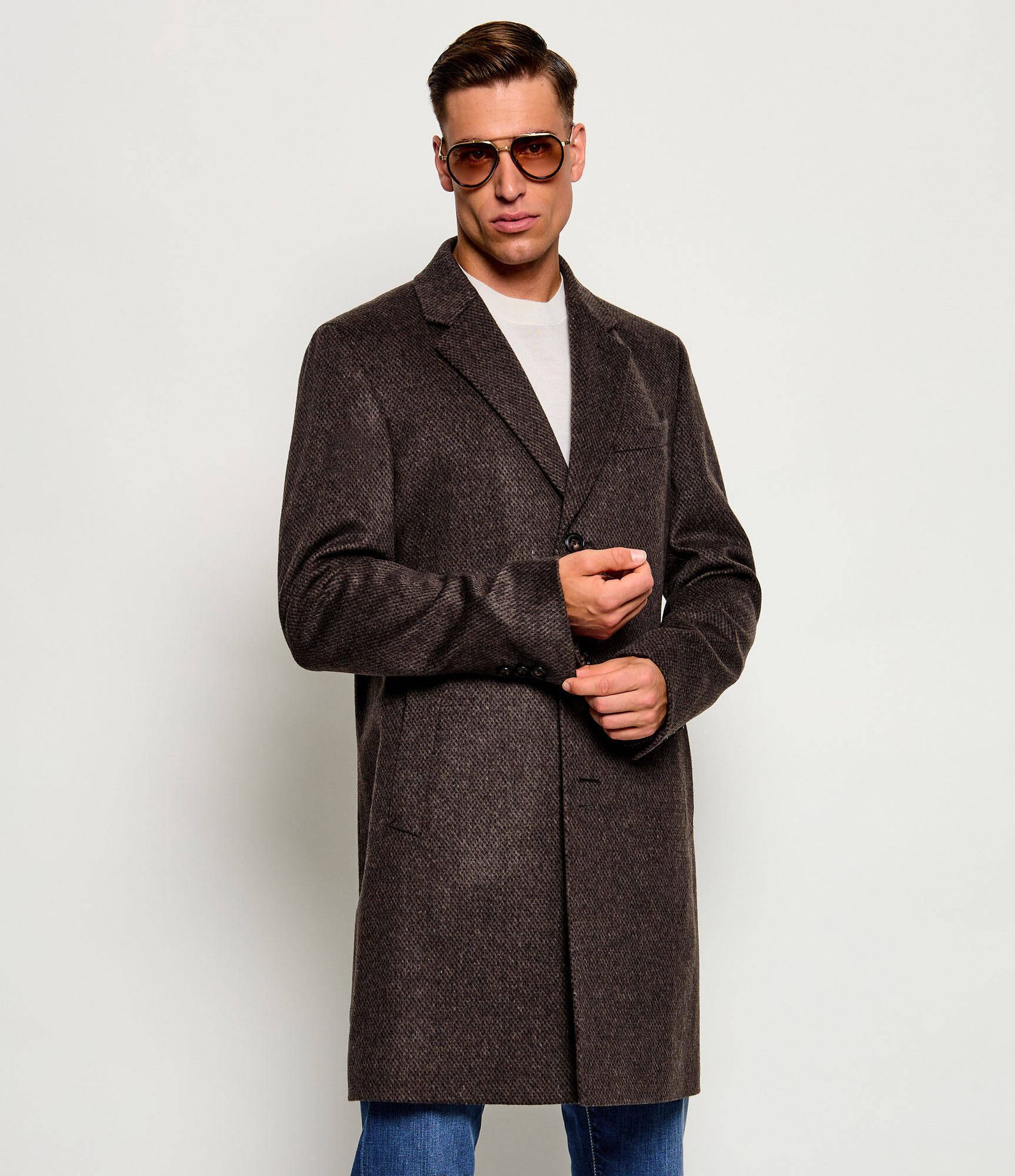 BOSS BLACK Wełniany płaszcz H-Hyde-264 z dodatkiem kaszmiru